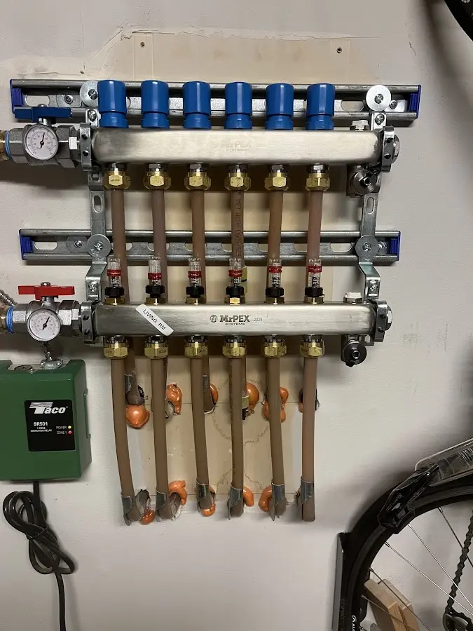 Plumber performing Gas Line Installation at a residential property in Michigan City